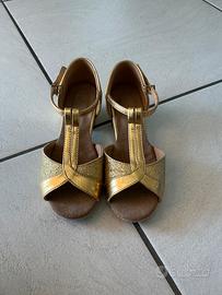 Scarpine danza bimba ORO glitter - N. 28/29