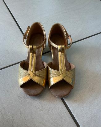 Scarpine danza bimba ORO glitter - N. 28/29