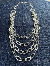 Collana donna metallo argento Vintage