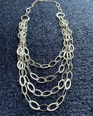Collana donna metallo argento Vintage