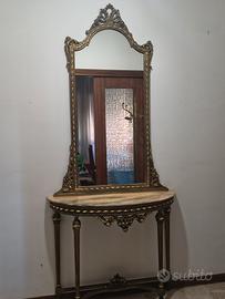 CONSOLLE CON SPECCHIERA IN STILE 700 FRANCESE 1960