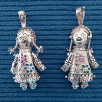 COPPIA PENDENTI RAGDOLL MOBILE ARGENTO 925
