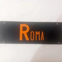 Vecchia Targa auto ROMA In plastica anni 80 