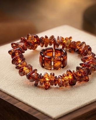 Parure bracciale anello ambra Baltica