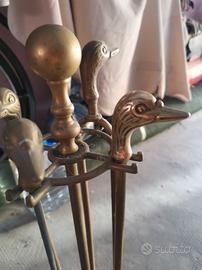 attrezzi per camino ottone 