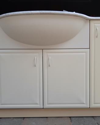 Mobile bagno con lavabo in marmo + specchiera