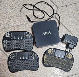 android box tv m8s + 3 tastiere wireless
