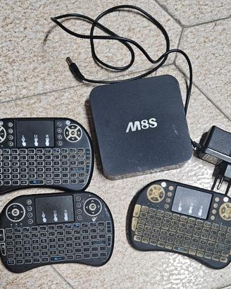 android box tv m8s + 3 tastiere wireless