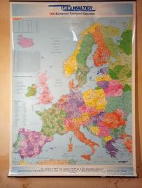 Cartina Europa, poster C.A.P. codici avviamento