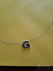 Girocollo e ciondolo argento con iniziale "G"