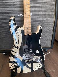 EVH Striped Series - White with Black Stripes