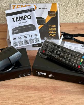 Tempo 4000 Decoder Digitale Terrestre DVB T2, HD
