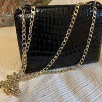 Borsa di coccodrillo nera