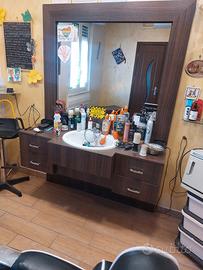 Toeletta barbiere e mobile legno noce