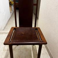 Sedie Dassi anni ’70 in legno e cuoio – Design vin