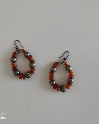 Orecchini argento e ambra
