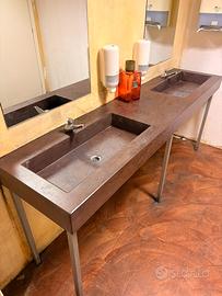 Lavandino doppio 210 cm lunghezza