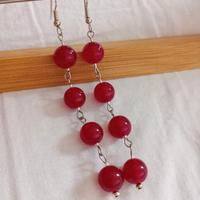 Orecchini pendenti giada rossa