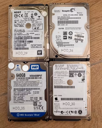 Lotto 4 Hard Disk SATA 2,5” 250GB–750GB