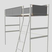 Struttura per letto a soppalco bianco/grigio