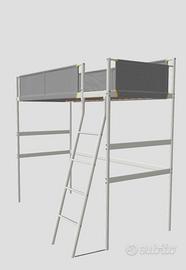 Struttura per letto a soppalco bianco/grigio