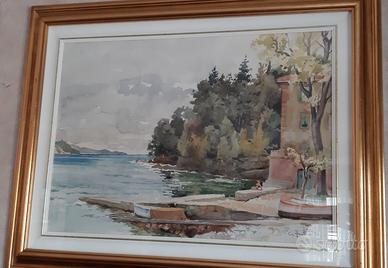 Quadro acquarello pittore Igino Frattini 1950/60