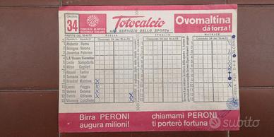 Schedina totocalcio N.34-15 aprile 1973