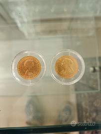 coppia di Sterline d'oro Le 2 Regine 