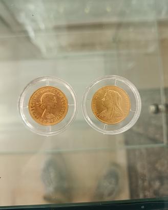 coppia di Sterline d'oro Le 2 Regine 