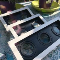 Corpi illuminanti rettangolari cornice bianca