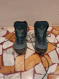 scarponcini trek Salomon tg 38.5 in goretex azxurr