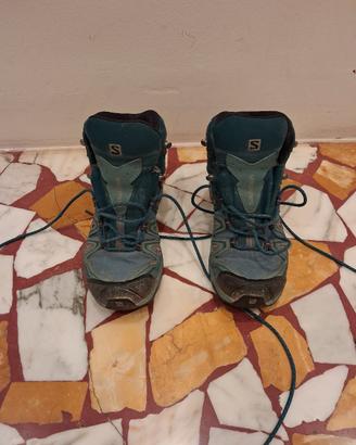 scarponcini trek Salomon tg 38.5 in goretex azxurr