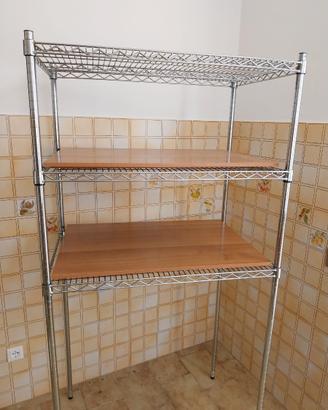 scaffale e carrello in acciaio