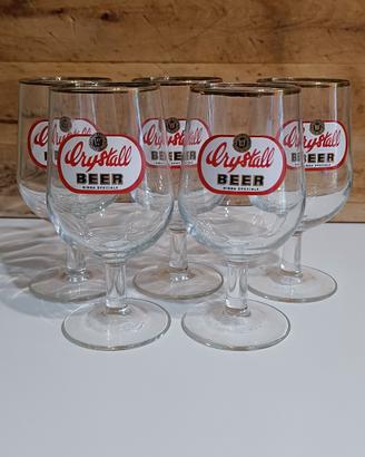 5 calici a stelo da birra  Crystall Wührer 