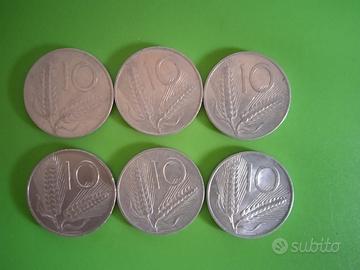 lotto monete 10 lire anni 50