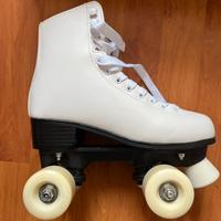 Coppia pattini a rotelle Roces bianchi mai usati