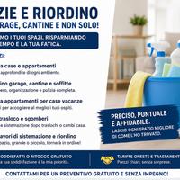 Pulizie e riordino casa,garage,cantine e appart
