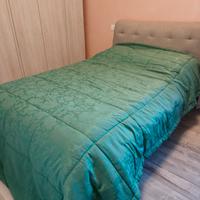 Coperta in lana merinos verde damascato 234x190