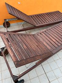 Lettino da giardino in legno