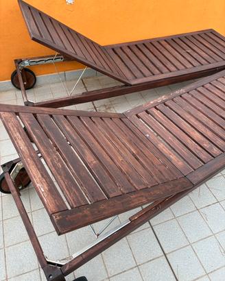 Lettino da giardino in legno