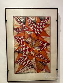 Quadro disegno astratto Raffaele Cattolica 36x51,5
