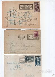 Francobolli Buste annulli a targhetta + rec. autor