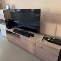 Parete TV soggiorno Pegaso di colore olmo naturale