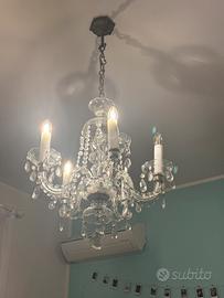 LAMPADARIO VINTAGE ANNI ’60 IN VETRO/CRISTALLO