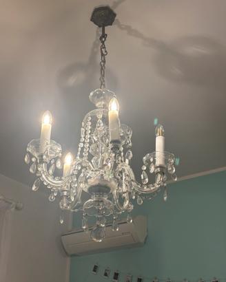 LAMPADARIO VINTAGE ANNI ’60 IN VETRO/CRISTALLO