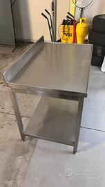 Tavolo professionale con alzatina acciao 110x70x87