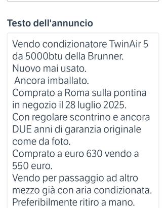 condizionatore x camper/caravan 