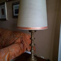 2 lampade d'appoggio: fusto alto bronzo satinato