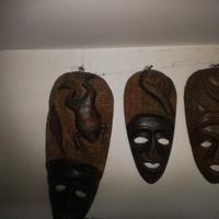 7 maschere tribali in legno