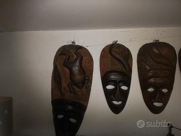 7 maschere tribali in legno